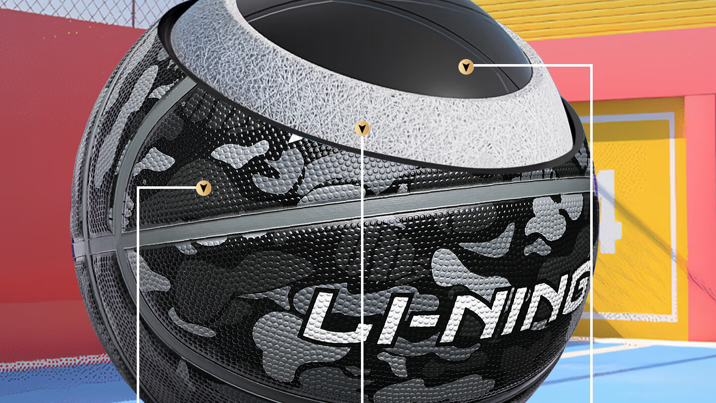 Li-Ning Basketball No.5 Children's Basketball for Ages 6-12, Primary School Training Basketball, Indoor and Outdoor Wear-Resistant Cement Court Basketball 28
