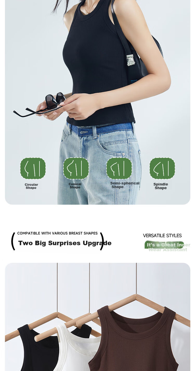 GUJIN Sleeveless Camisole Tank Top Knit Sweater Elegant Inner Wear Can Be Worn Alone Or As Undershirt Cotton No Chest Pads 5