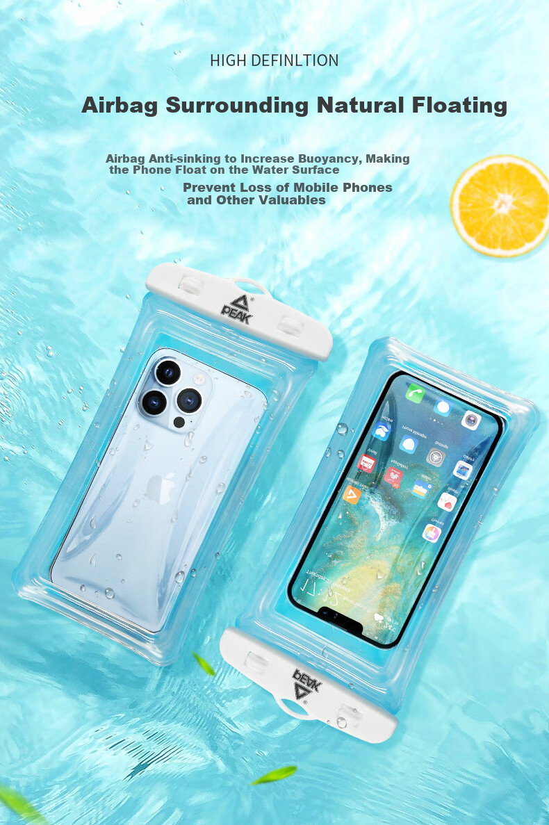 PEAK Waterproof Phone Pouch, Touchscreen Compatible, Swimming Sealed Bag with Lanyard, Waterproof Case for Rafting, Swimming Photography, And Food Delivery Riders 6