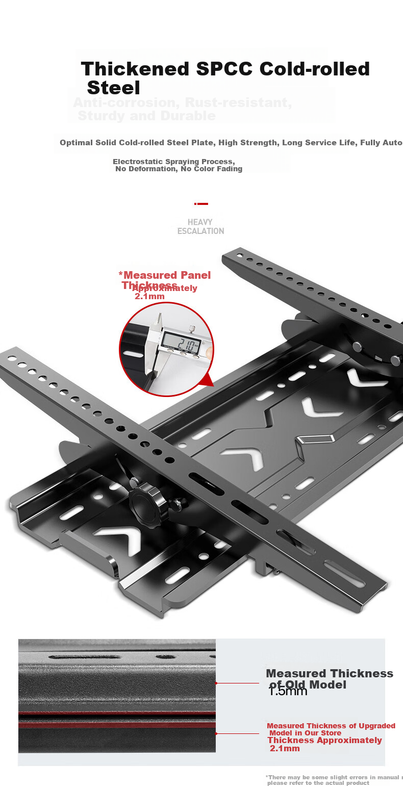 Junao 64F Thickened TV Wall Mount, Universal Bracket for 32-75 Inch TVs, Compatible with Multiple Brands, Fixed Wall-Mounted Bracket 10
