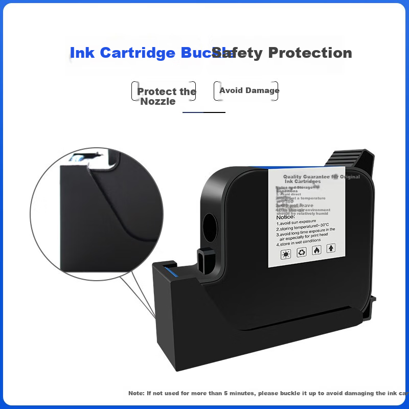 Yihe (YIHERO) Quick-Drying Ink Cartridge, Handheld Coding Machine, Universal High-Adhesion Ink Cartridge, Black Ink