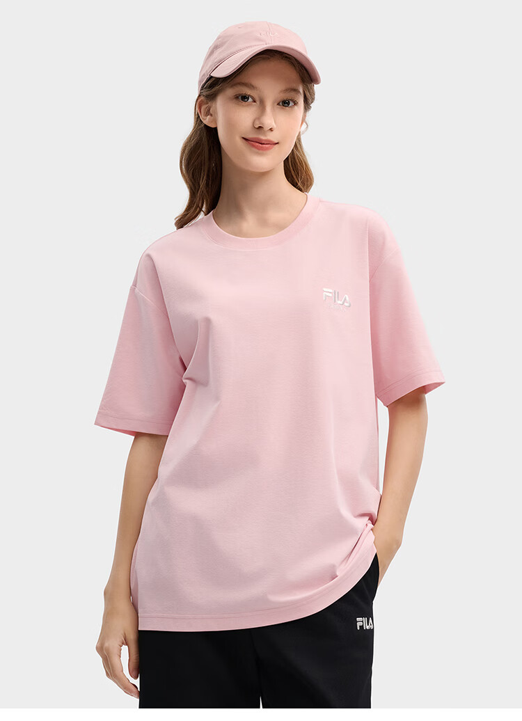 FILA 2026 Summer Moisture-Wicking Quick-Dry Couple Short Sleeve T-Shirt Fashionable Round Neck Casual Sun Protection Top 84