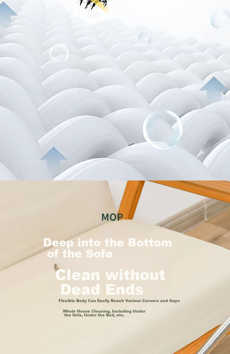 Yagao Cotton Mop with 45CM Metal Handle And 115CM Total Fabric Length, Self-Tightening Water-Resistant Mop with Lock, No-Hand Mop for Floor Cleaning 6