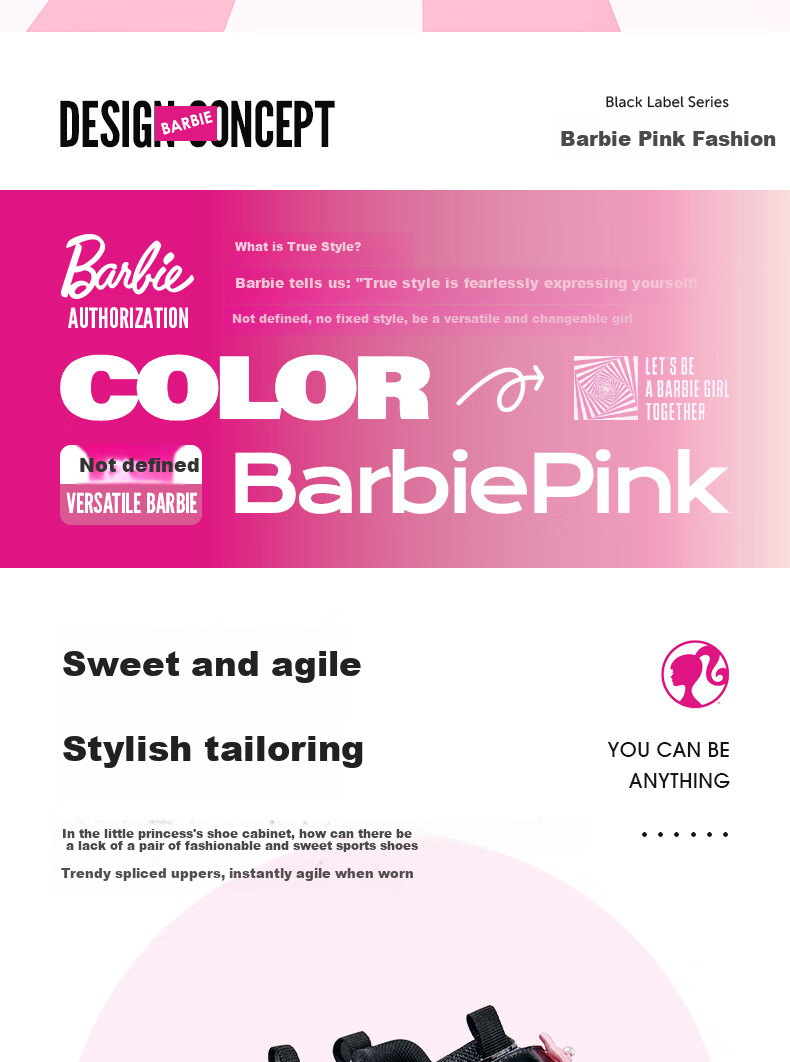 Barbie Children's Sneakers, Girls' Spring And Autumn Sports Shoes, Outdoor Girls' New Dad Shoes DA6915 2