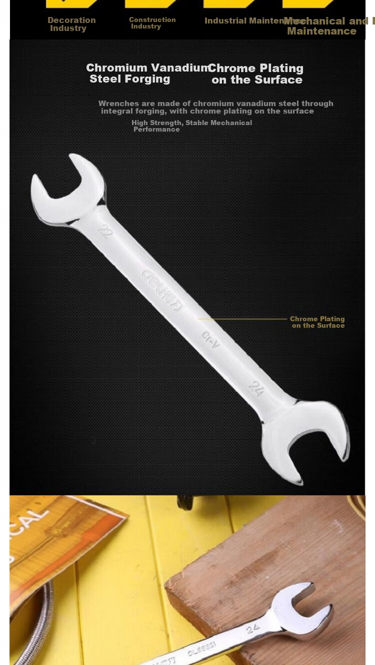 DELIGONGJU Double Open-End Wrench 8X10mm DL33308 4