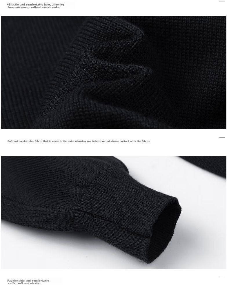 Jeanswest Men's Sweater, Autumn And Winter Fleece-Lined Thick Casual Turtleneck Warm Base Layer, Simple Knit Pullover for Me 23