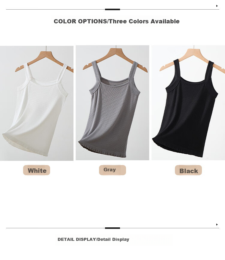 LangSha Women's Camisole Tank Top, Slimming Ribbed Comfortable Side Support Lace Hem Vest, New Style for 2026 7
