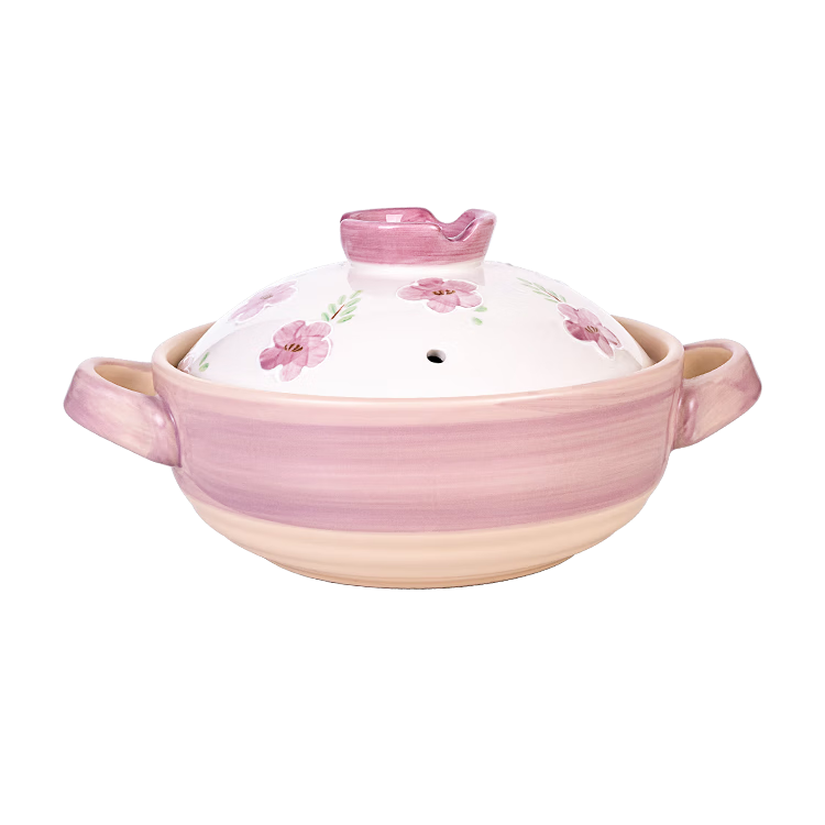 ASD Ceramic Gas Stove Casserole Pot 2.5L High-Temperature Resistant Hand-Painted Clay Pot for Stew and Soup