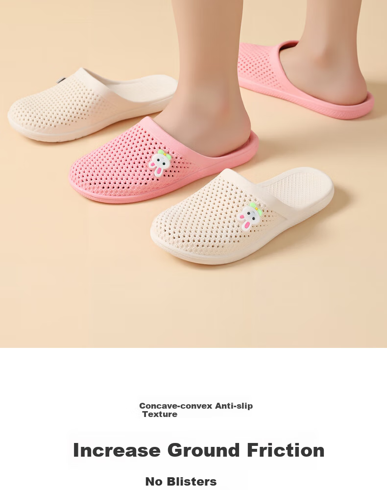 FOOTOPPO Baotou Mesh Breathable Women's Slippers Non-Slip Indoor Foot-Covering Holey Silent Summer Outdoor Half Slippers 8