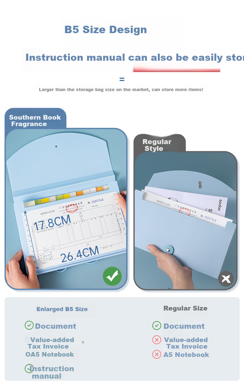 Nanguoshuxiang Receipt Organizer Folder, Large Capacity Accordion File Holder for Bills, Receipts, Promissory Notes, Invoices, Classified Documents, Appliance Instructions, Storage Organizer Tool - Transparent 8