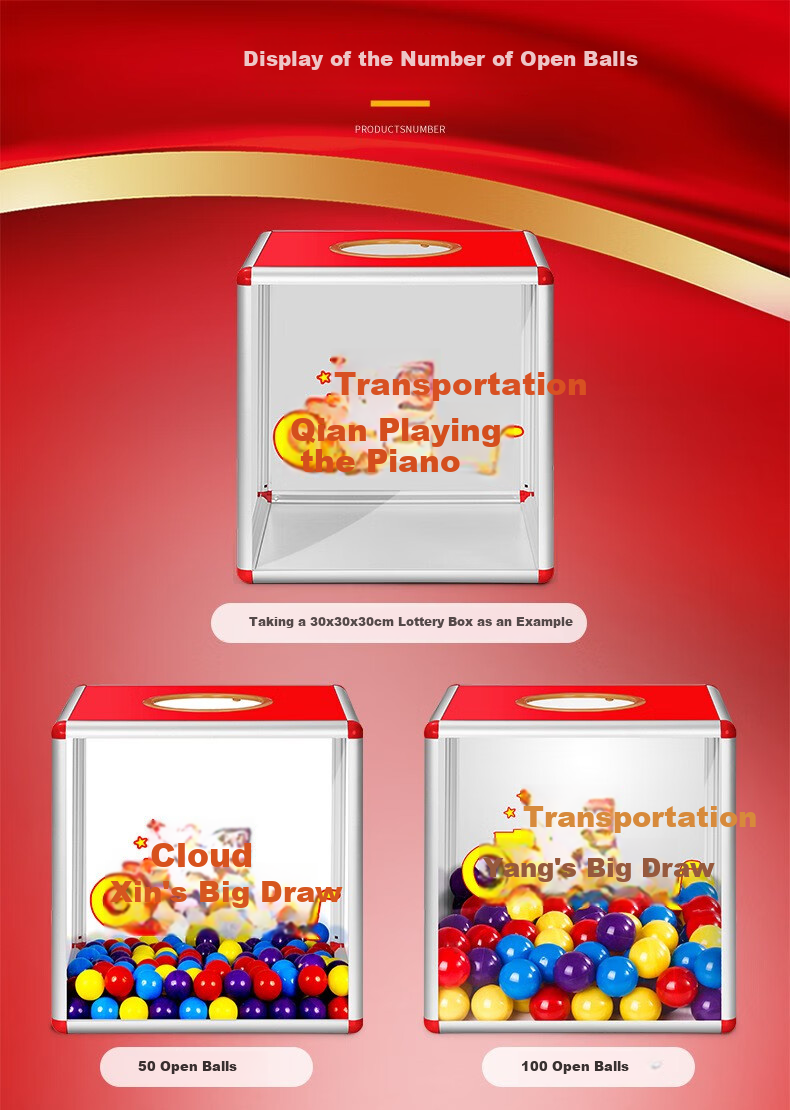 Siyicai Medium-Sized 30*30*30cm Single-Sided Transparent Lottery Box, Aluminum Alloy Detachable Transparent Prize Drawing Box for Annual Meetings, Award Ceremonies, Grand Openings, Weddings, And Events 6