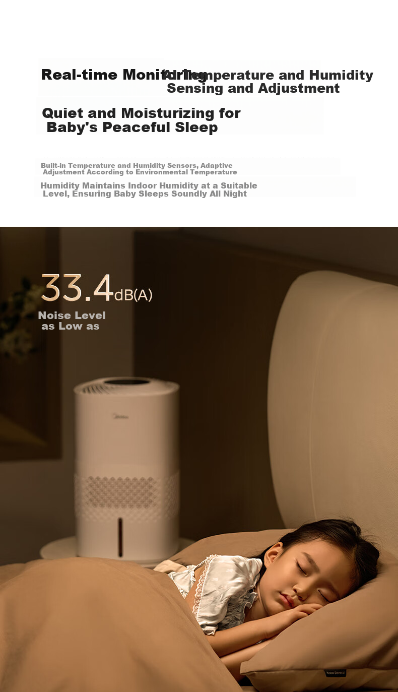 Midea [Cool Steam Silent] Air Mist Humidifier for Home, Bedroom, Pregnant Women, Infants And Toddlers, Quiet Antibacterial Desktop Small Portable Office Essential Birthday Gift SZ-3J40 7