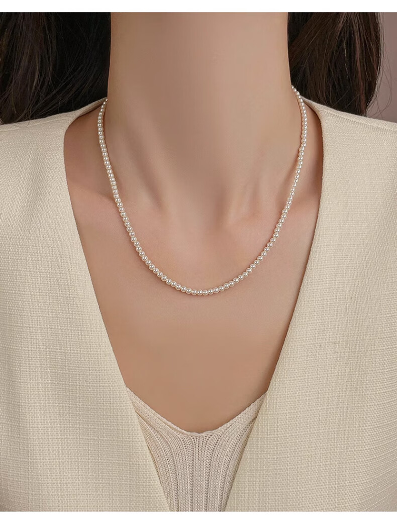 Chow Tai Fook Women's Necklace Strong Luster Round Shi Family Pearl Clavicle Chain Birthday Gift for Mom Mother's Day Present 11