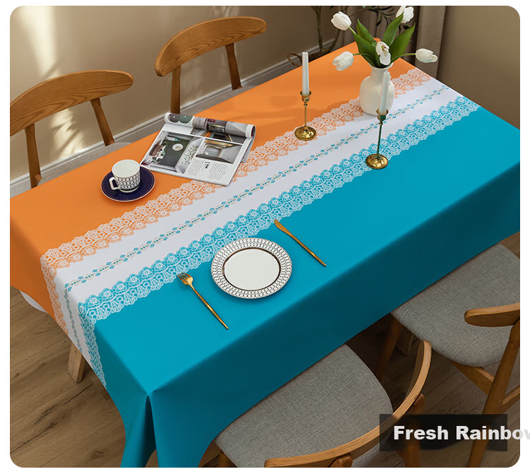 Ali Tablecloth, Table Mat, Waterproof And Oil-Proof, Washable, Heat-Resistant, PVC Tabletop, Rectangular, Green Plaid, 0.9*1.4 11