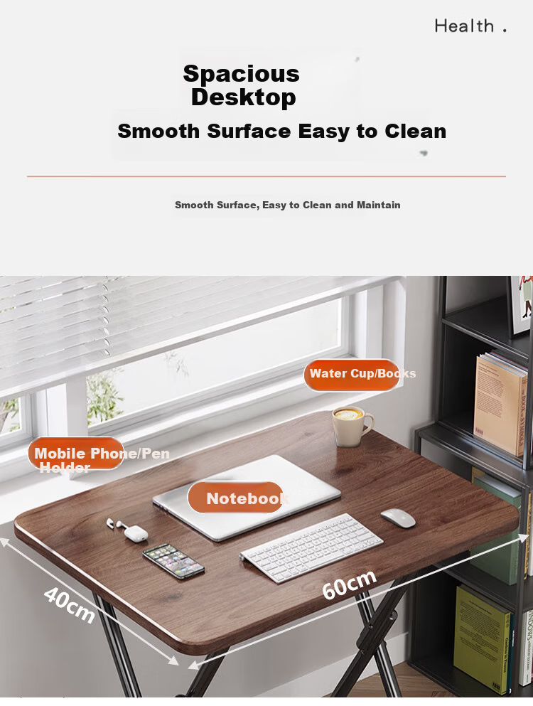 Jingcai Folding Table Computer Desk Study Desk Simple Dining Table Small Table JDZ12 White 1