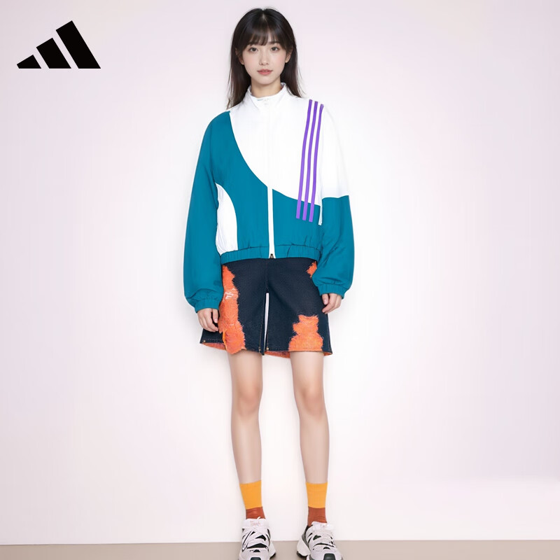 Adidas Women's Sports Casual Woven Loose Jacket HF7327 White 2XL