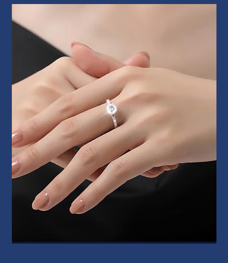 GLTEN 1 Carat Moissanite Diamond Silver Ring Women's Wedding Engagement Ring Birthday Gift for Girlfriend Wife 12