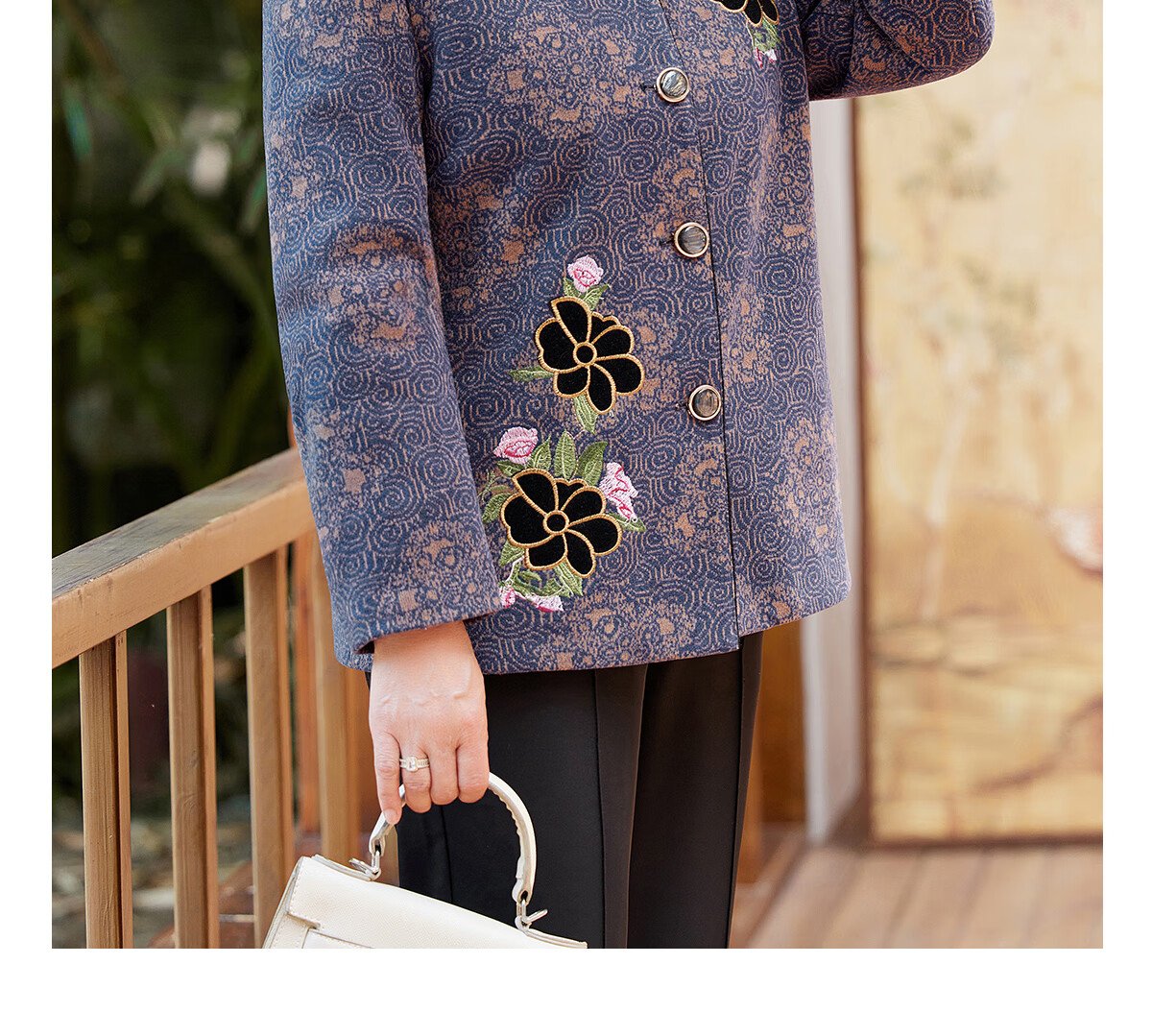 YUZHAOLIN Middle-aged and Elderly Women's Spring and Autumn Woolen Coat Grandma Style Mom Jacket Elderly Clothing Y53D022 7