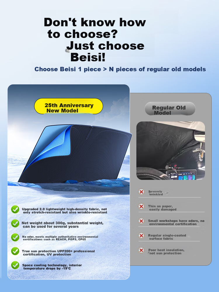 BASEUS Car Sunshade, Front Windshield Sun Protection, Heat Insulation, Windproof Glass Shade, Interior Sun Umbrella Blocker, 2026 New Model 8