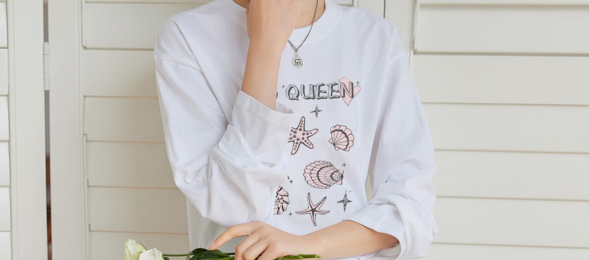 Halo Queen Long-Sleeve T-Shirt for Women, Spring And Autumn Round Neck Shell Cute Casual Versatile Base Shirt Top New Product H143T2020 7