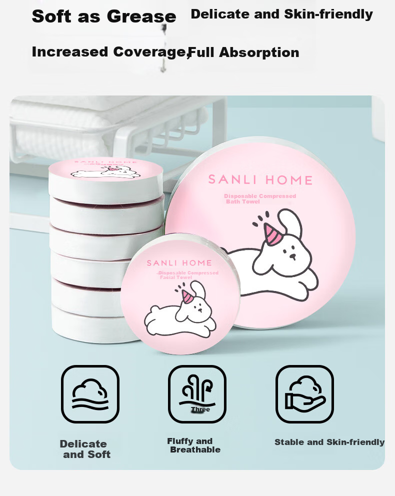 Sanli Disposable Bath Towels, 10 Pack, Individually Wrapped, Compressed Face Towels, Thickened And Enlarged, Travel Hotel Shower Towels 1