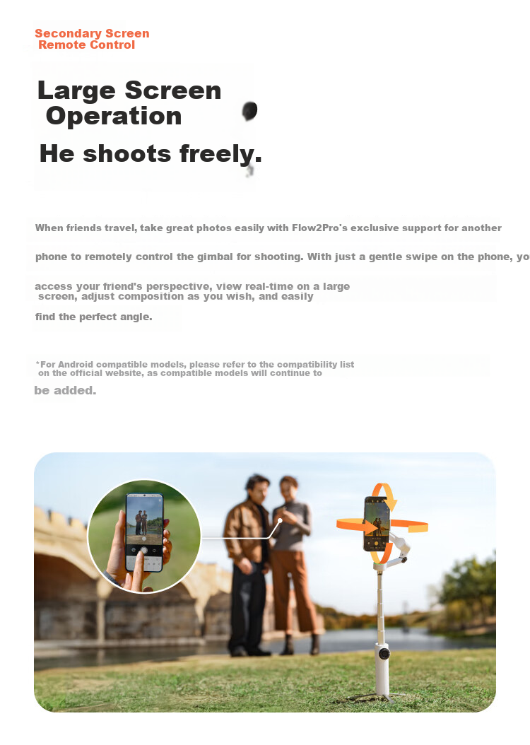 Yingshi Insta360 Flow 2 Pro Smartphone Stabilizer, Handheld Gimbal, Three-Axis Anti-Shake Vlog (Xiangxiang Gray AI Tracking Module Gift Box) 19