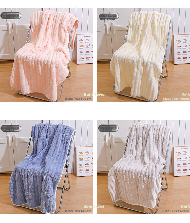 Fanyejia Cute Bath Towel, Thick Coral Fleece, Quick-Drying Absorbent Towel, for Student Dormitory And Home Use, Shower Towel, Low Shedding, Sports 3
