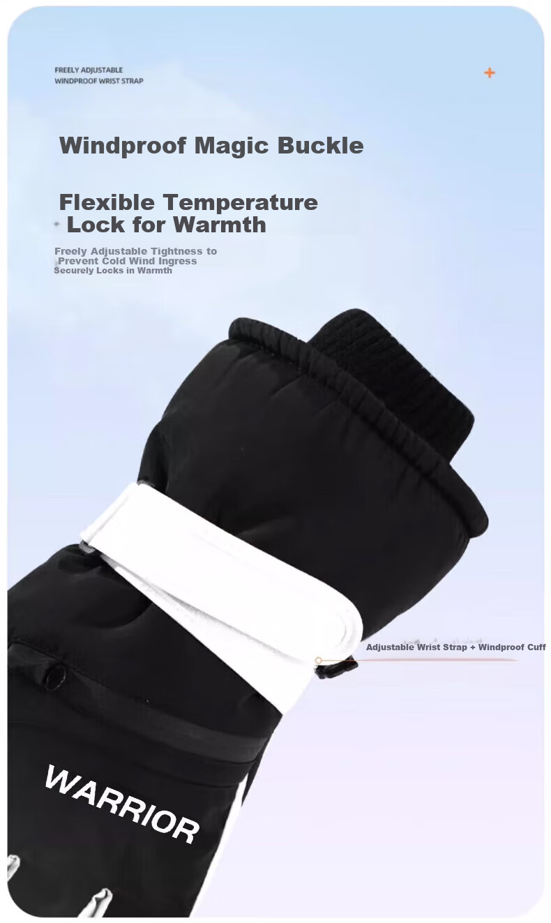 Huili Ski Gloves for Men And Women, Winter Fleece-Lined Thick Warm Windproof Water-Resistant Touchscreen Electric Bike Storage Gloves 11