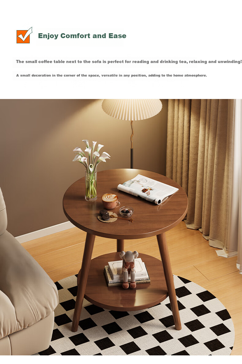 Shanshanmuyi Coffee Table, Living Room Side Table, Movable Small Table, Small Tea Table, Bedside Cabinet, Storage Rack, Storage Cabinet 3
