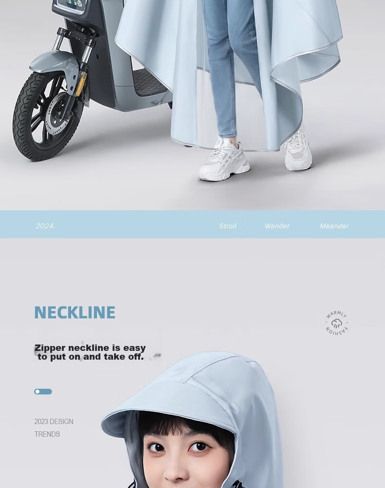 Beimei Raincoat for Electric Scooters And Bicycles, Adult Long Full-Body Heavy-Duty Thick Rain Poncho for Wome 3