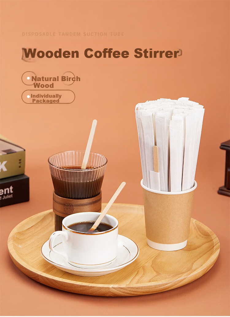 Xingfang Stirring Rod, 14cm Wooden Disposable Coffee Spoon, Portable Individual Packaging, 500 Pieces Per Pack 1