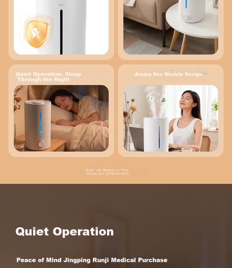 Deli Air Humidifier for Home Bedroom, High Mist Output Water Replenisher, Dorm Quiet UV-C Sterilizing Spray Device, Office Desk Nebulizer, Birthday And Holiday Gift 3