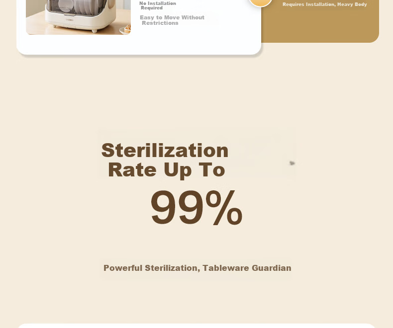 Deli Baby Bottle Sterilizer with Drying UV Sterilization Machine, Mini Small Bowl And Chopstick Disinfection And Drying Machine, LD502 White 6