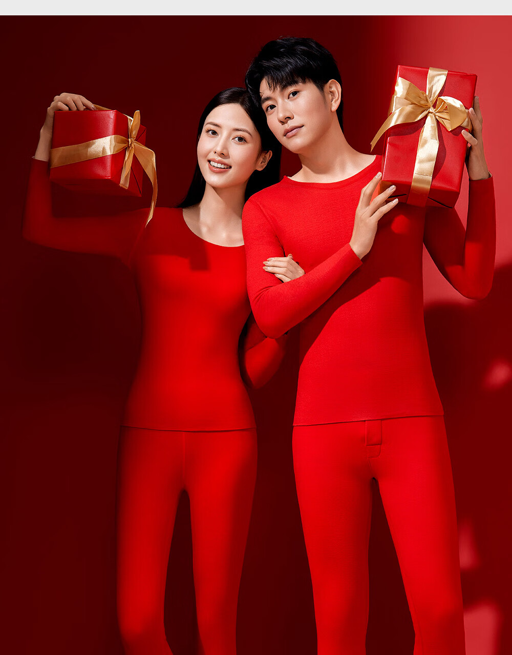 YAYA Lucky Gift Box Red Thermal Underwear Set for Men, Autumn Winter Heat Retaining Long Johns, Wedding Edition 9