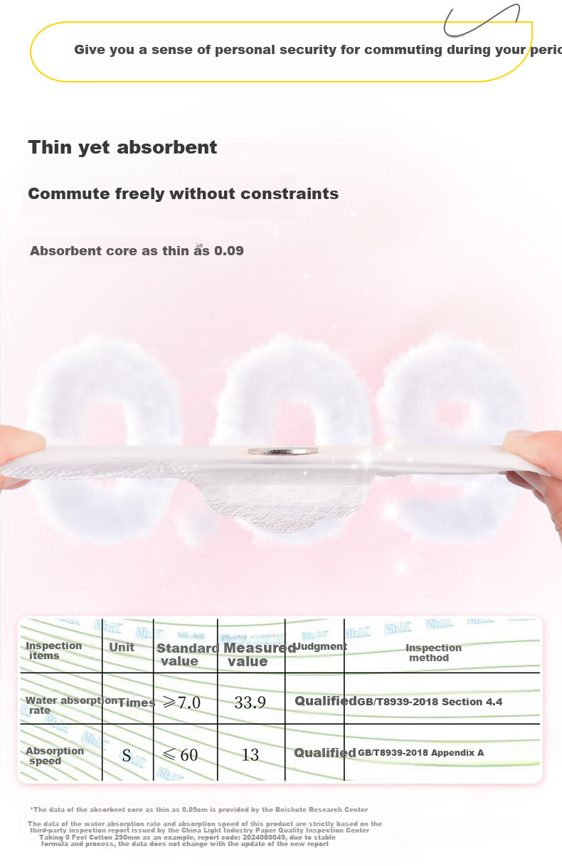 Beishute 0 Sensation Cotton Ultra-Thin Breathable Soft Daytime Sanitary Napkins 240mm 30 Pieces Sold by JD Menstrual Pads 6