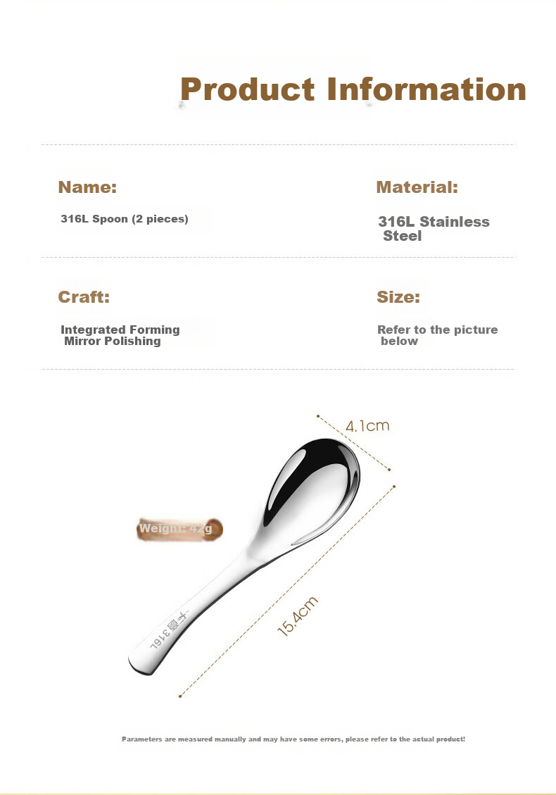 Guangyi Spoon, 316L Stainless Steel Soup Ladle, Household Serving Spoon, Enlarged And Thickened Dining Spoon, 2-Piece Set, GY8549 11