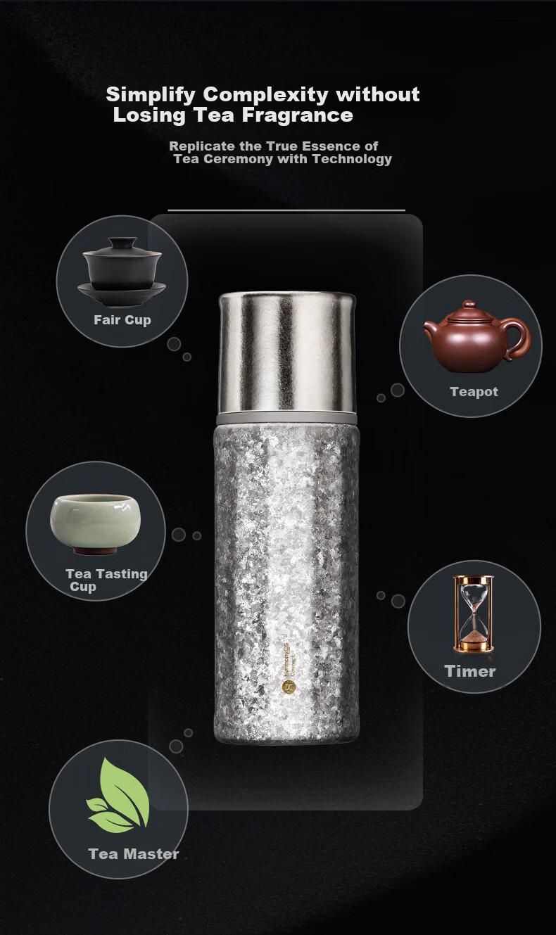 Hongmengzhixuan Titanium Cup AI Smart Star-Shine Tea Infuser Mug, Pure Titanium Insulated Tumbler, Large Capacity Water Bottle for Men And Women, Gift 11