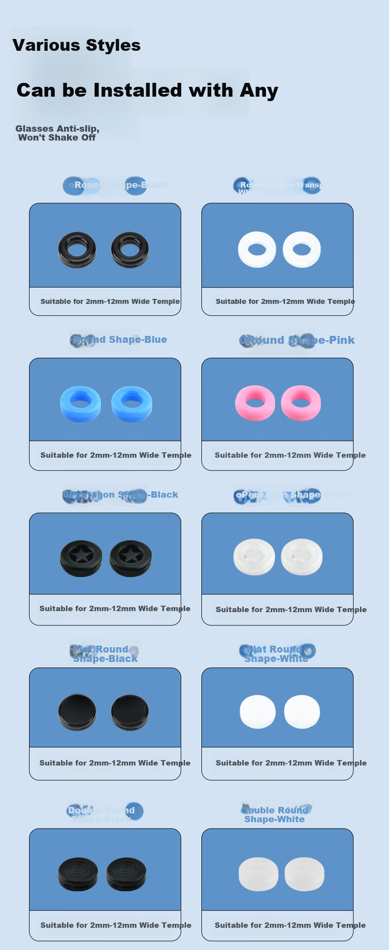 Ouna Eyeglass Nose Pads, Silicone Anti-Slip Pressure Relief Pads, High Nose Pads for Glasses Accessories, Butterfly-Shaped - Transparent, 4 Pairs 4