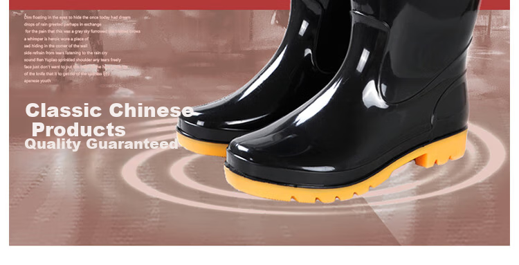 Huili Men's Tall Rain Boots, Non-Slip Waterproof Shoes, Outdoor Car Washing Rubber Shoes, Fishing Wear-Resistant Rain Boots, 07-1 Black High Top Size 45 2