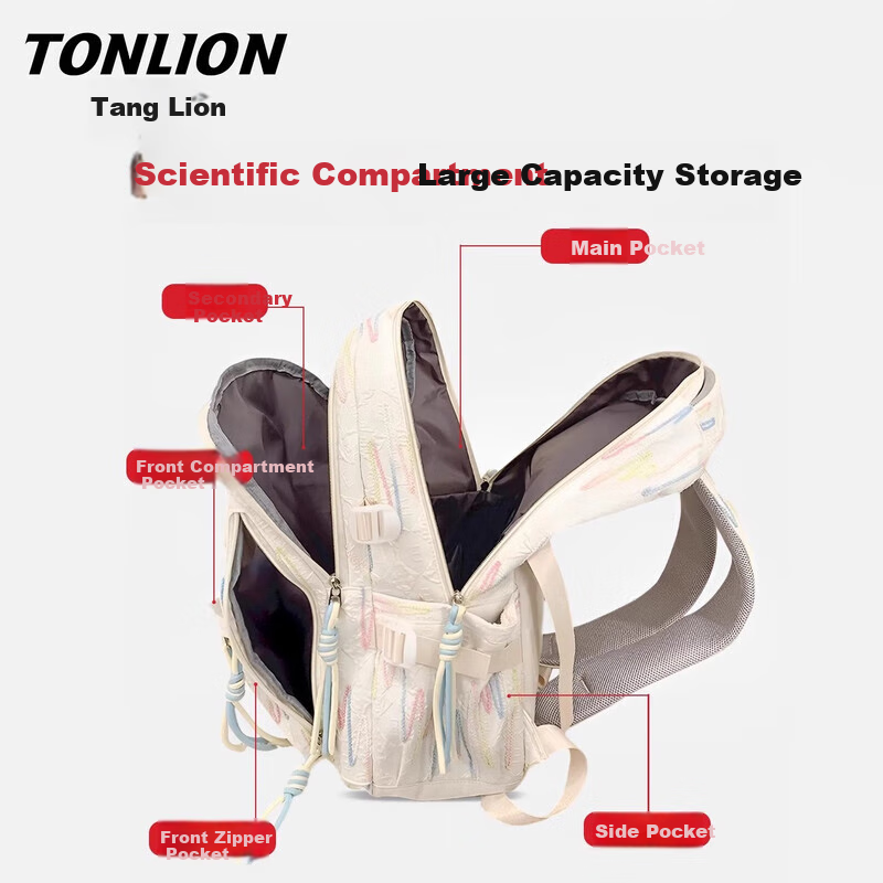 TonLion Backpack for Middle School Girls, New Style for 2025, High School And Elementary School Students, Large Capacity, Lightweight Travel Backpack, Stylish Backpack
