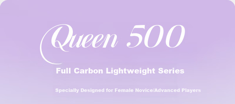 Chuanqi Badminton Racket, Full Carbon Ultra-Light 5U High-Power Offensive Single Racket Queen500 White Cherry Blossom Pink String, Pre-Strung 2