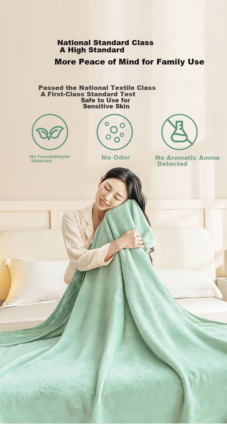 JD Original Flannel Blanket in Matcha Green, 1150g Air Conditioning Blanket, Thickened Blanket for All Seasons, Sofa Nap Blanket, Throw Blanket, 1.5x2m 7