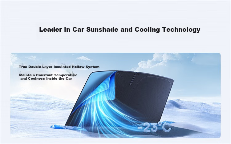 Baseus Car Sunshade, Front Windshield Sun Visor, Interior Heat Insulation Sunshade, Double-Layer Heat Insulation Cover 2