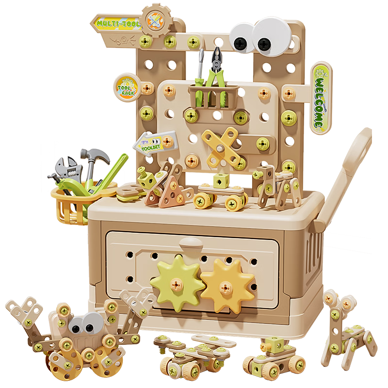 Benny Children's Toy Screwdriver Electric Drill Toolbox for Boys and Girls Ages 3-6 Repair Worker Assembly Birthday Gift