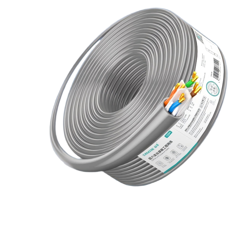 SAMZHE Original Unshielded CAT6A Ethernet Cable, 10 Gigabit High-Speed, Pure Copper Core, for Engineering And Home Network Boxes, Gray 100 Meters, U6A100-H