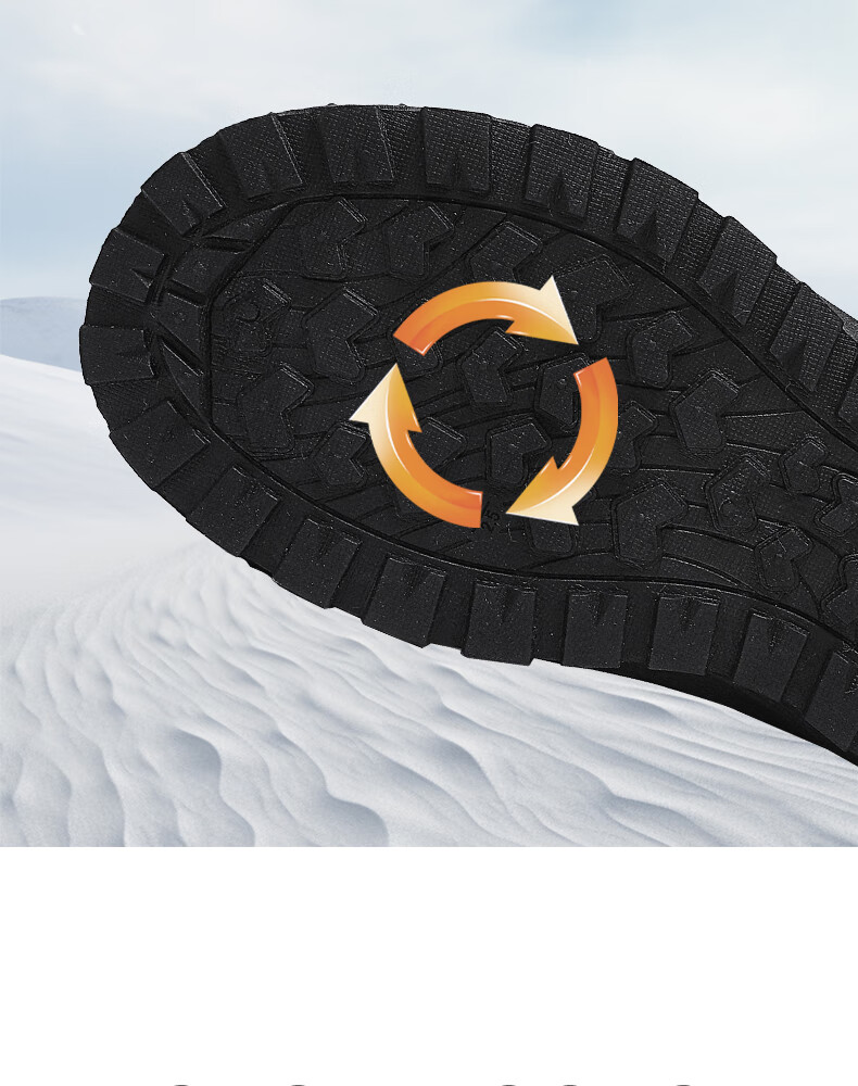 Warrior Men's Snow Boots 2025 Winter New Warm Fleece Thickened Cotton Shoes Black Size 39 7