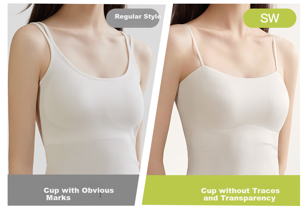SecretWorld Padded Camisole Women's Innerwear Stylish High-End Outerwear Seamless Bra White Tank Top 10