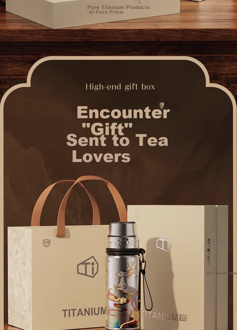 Big Car Pure Titanium Large Capacity Tea Infuser Cup, High-End Tea-Water Separation Insulated Tea Steeping Cup, Portable Luxury Men's Mid-Autumn Festival Gift 2