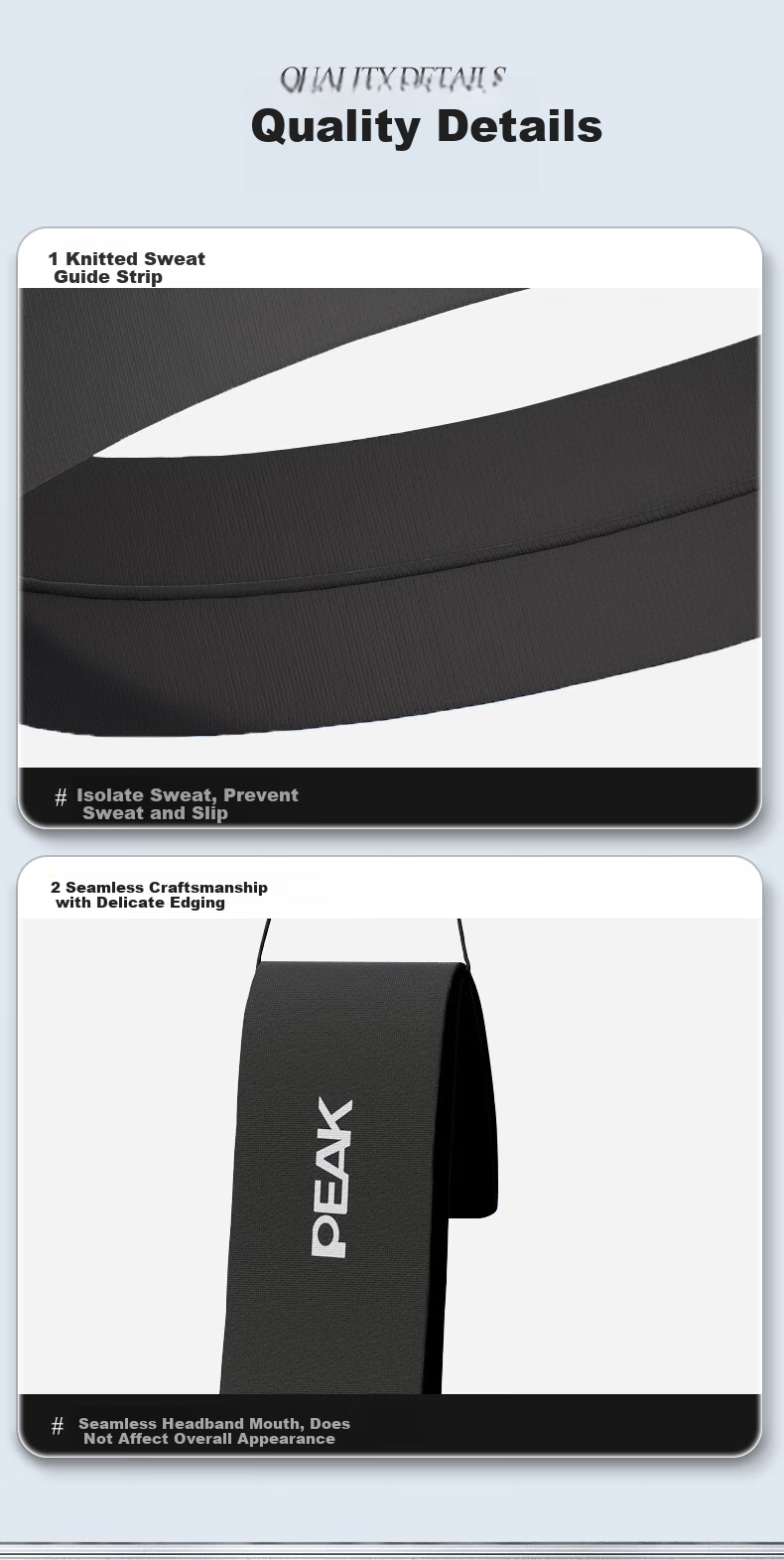 PEAK Sports Headband for Men And Women, Sweat-Absorbing Headband, Sweat-Stopping Band, Running Sweat-Guiding Band, Basketball Sweat-Proof Headband, Hair-Tying Headband, Head Hoop 9
