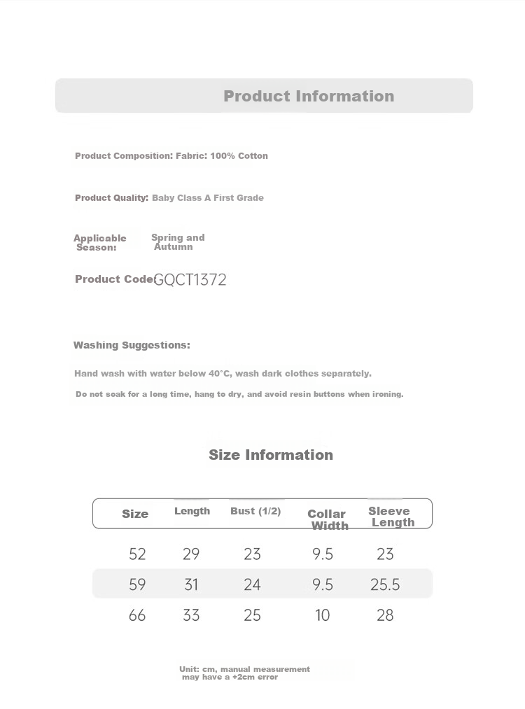 Guaiqixiong Ma Nian Newborn Baby Pure Cotton Half-Back Shirt, Spring And Autumn Season, Newborn Infant Boneless Long-Sleeve Maternity Ward Top Clothing 6